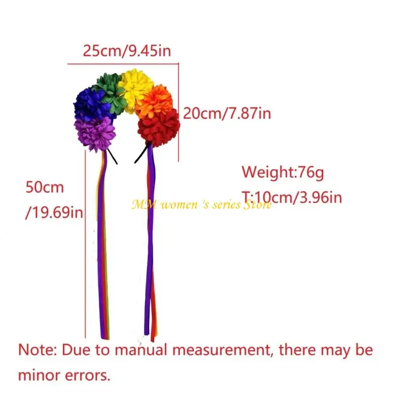 Q39C Gotische Blumen-Stirnbänder mit Blumen und Quasten für Halloween, für Bühnenauftritte und Kostümpartys, zum Tragen für und