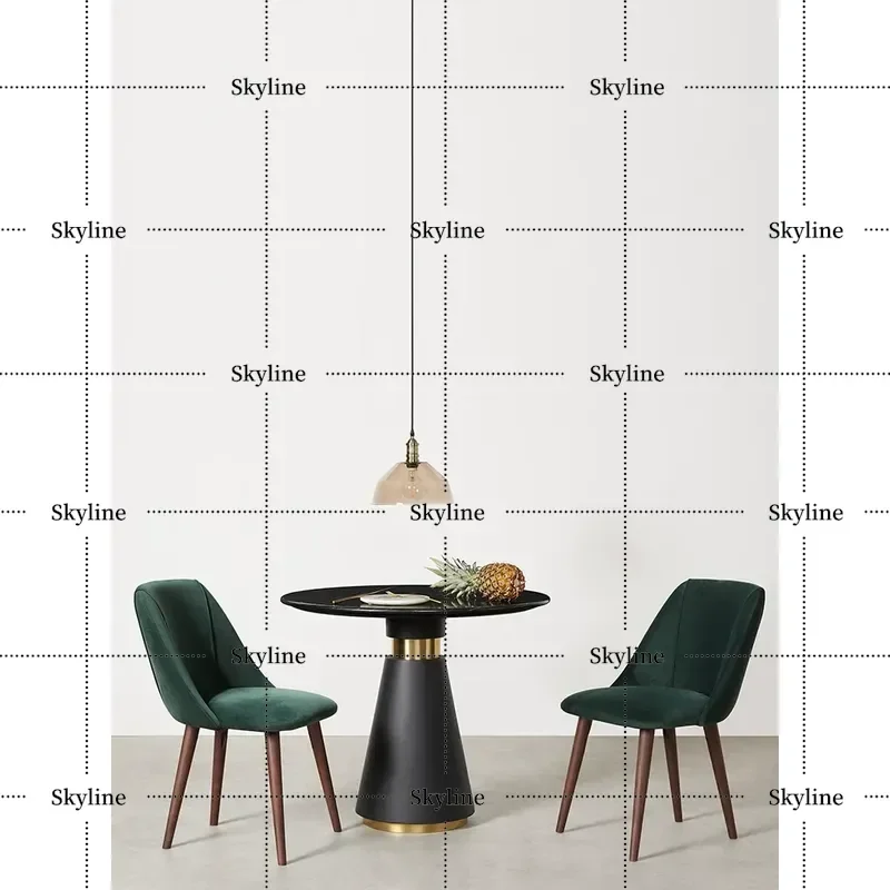 Marble Top Postmodern Reception Table, Light Luxury Desk for Clubhouse & Negotiation
