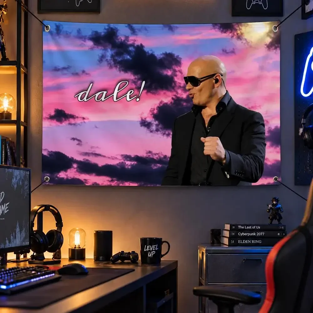 Singer P-Pitbull Mr.Worldwide Live Laugh Love Flags Personalized Flag Room Dorm Camping Picnic Garage Bar Wall Decor