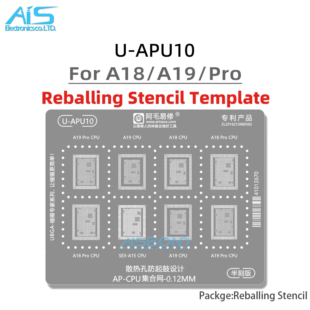CPU BGA Reballing Stencil Template Station For iPhone 16 17 Pro Max Air Plus 16Pro 16Promax 17Promax SE3 A18 A18Pro A19 A19Pro
