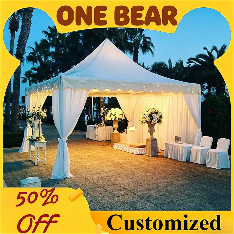 Custom Size Outdoor Waterproof Aluminum Pagoda Event Tent Canopy Shelter for Wedding Party Garden Banquet and Outdoor Activities