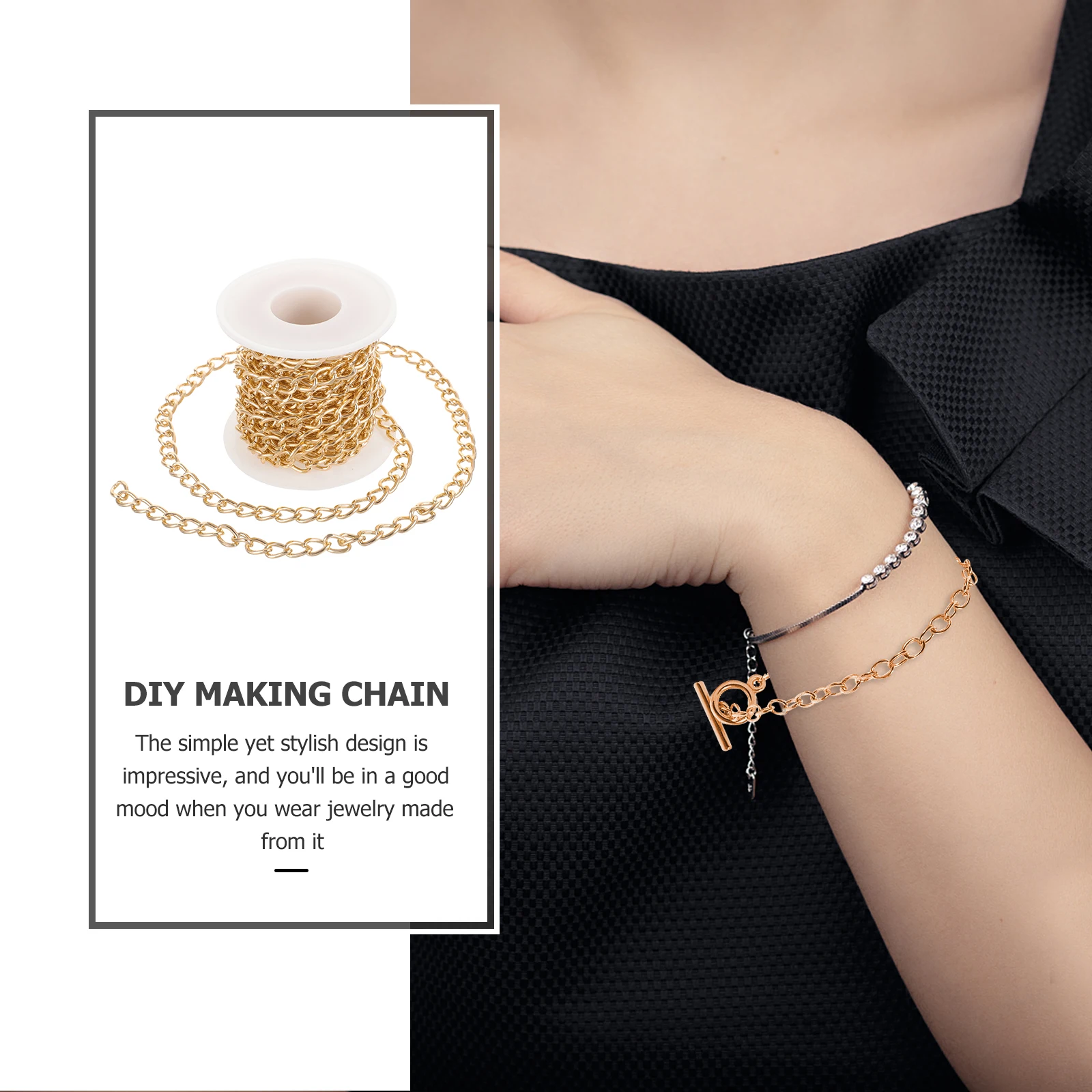 

Multi-Functional Metal Chains Jewelry Making Kit Necklace Chain Diy Crafts Decorative Cable Chain Jewelry Chains For Adults