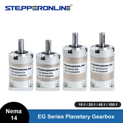 STEPPERONLINE Nema 14 Planetary Gearbox Speed Reducer Gear Ratio 15:1/20:1/45:1/100:1 5mm Input for Nema14 Stepper Motor