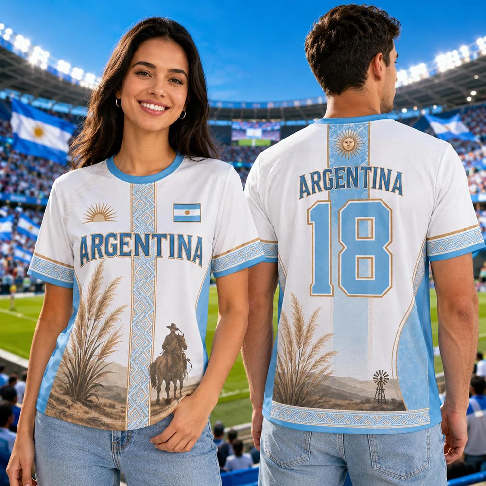 2026 New Argentina Soccer Jersey Men Women Kids Blue White Stripes Unique Breathable Quick Dry Football Shirt for Sports Fans