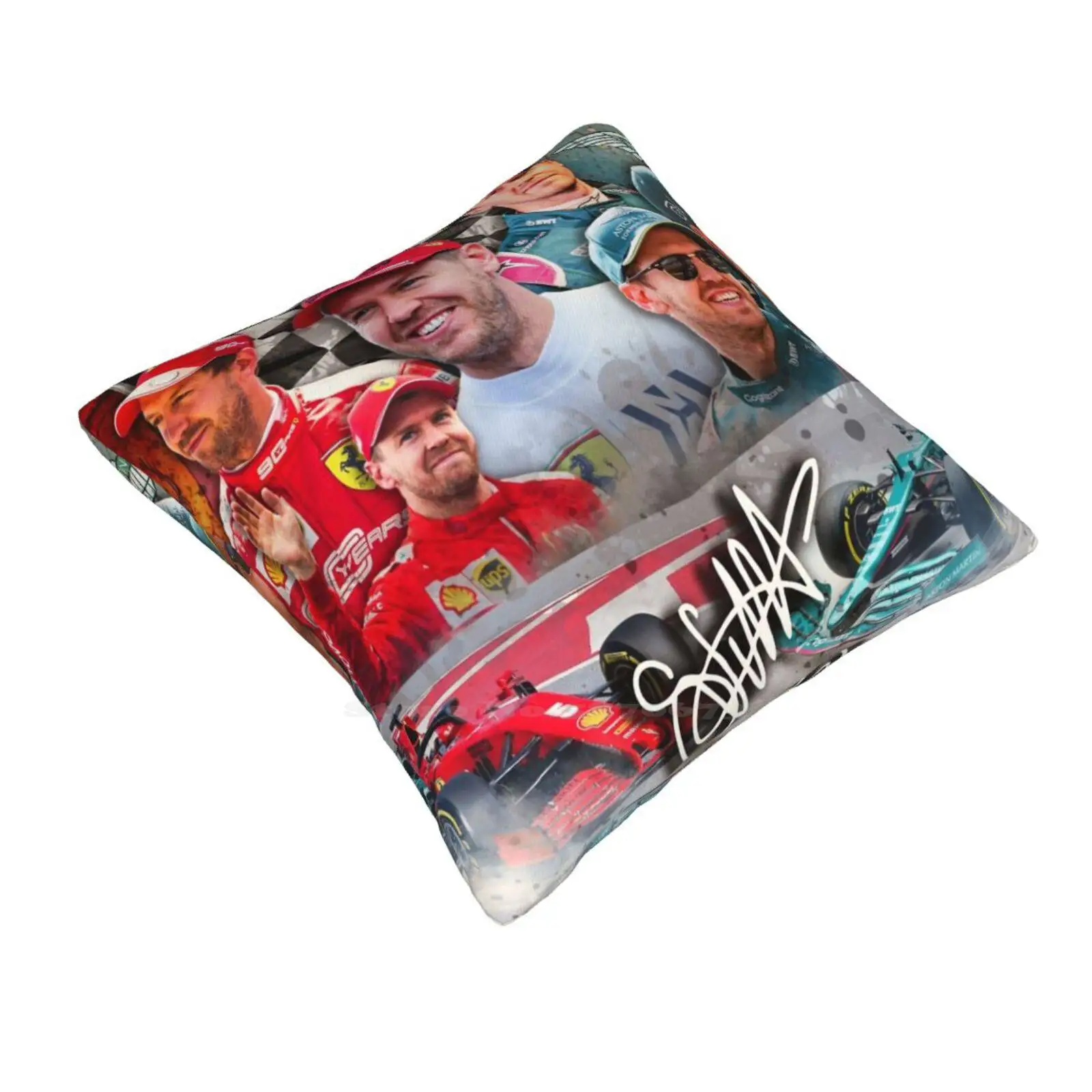 Vettel Driver Throw Cushion Pillow Cover Vettel Motorsport Sports Motor Racing Signed