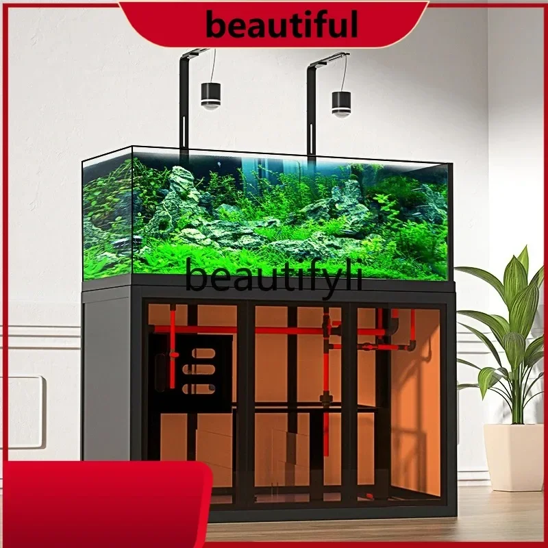 

New industrial wind backpack stream fish tank ecological landscaping water-free goldfish tank H