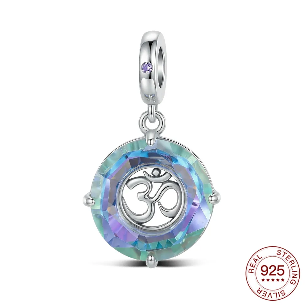 

925 Sterling Silver Dangle Charm Angel Ring Yoga Pendant Bead Fit Original Bracelet Jewelry Mother's Day Gifts For Woman