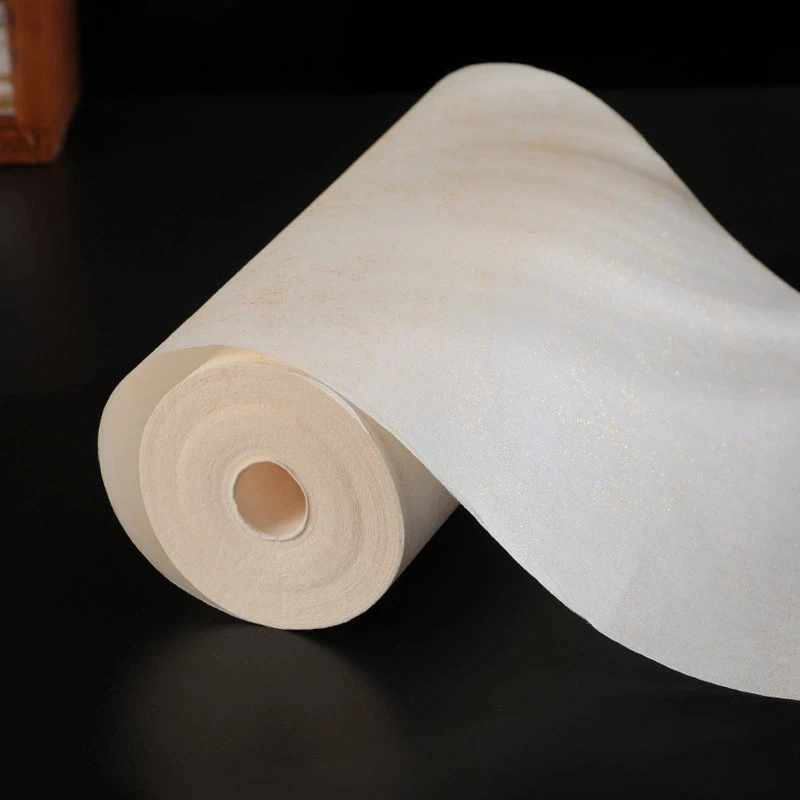 Xuan Paper Gold Gilded Outline Half Ripe Antique Brick Red Rice Paper Scroll Sumi Art Traditional Brush Calligraphy Writing Roll