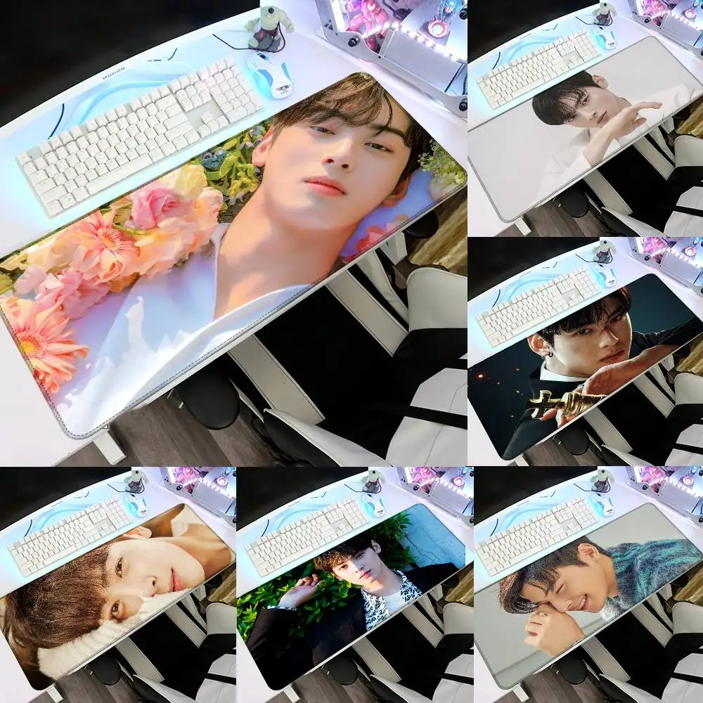 Cha Eun Woo Mouse Pad Rubber Thicken Overlock Gaming Table Mat Office Computer Keyboard Pad PC Mousepad