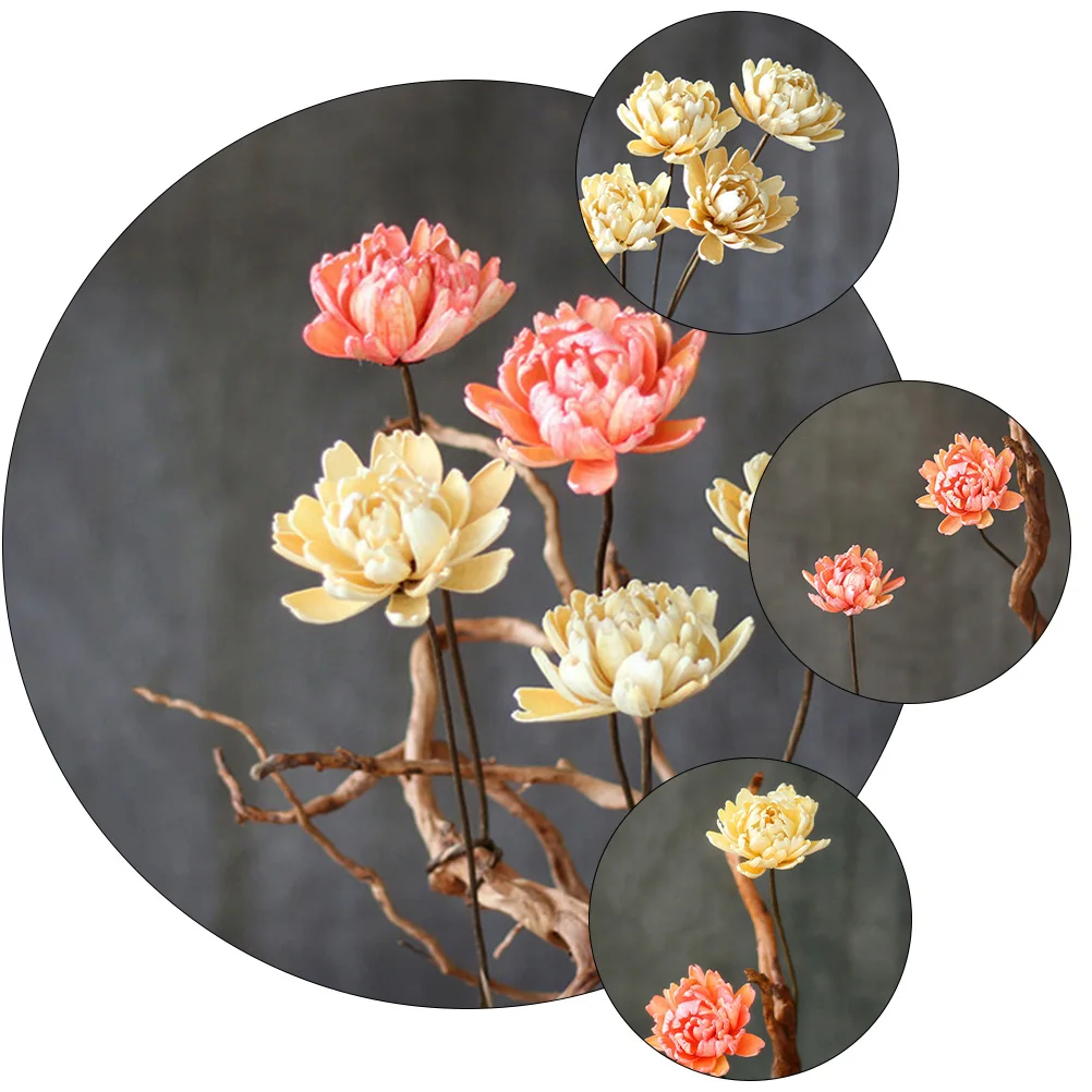 

2pcs Dried Flower Bouquet Artificial Natural Vase Props Decoration Home Office Shop Wedding Realistic Beautiful Vivid Eco