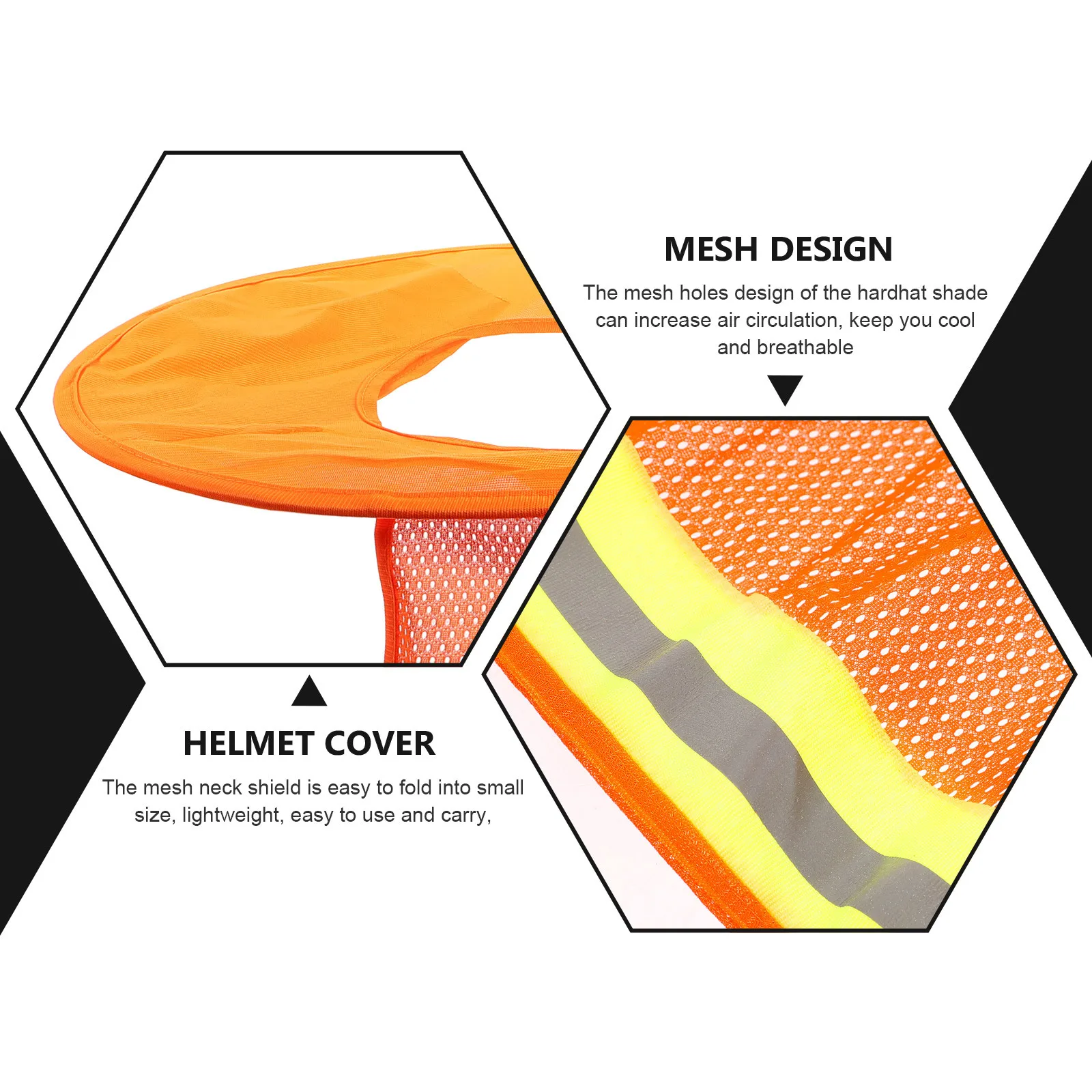 

Full Brim Hard Hat Neck Shade Reflective Sun Visor Neck Protector Cover Outdoor Construction Accessories