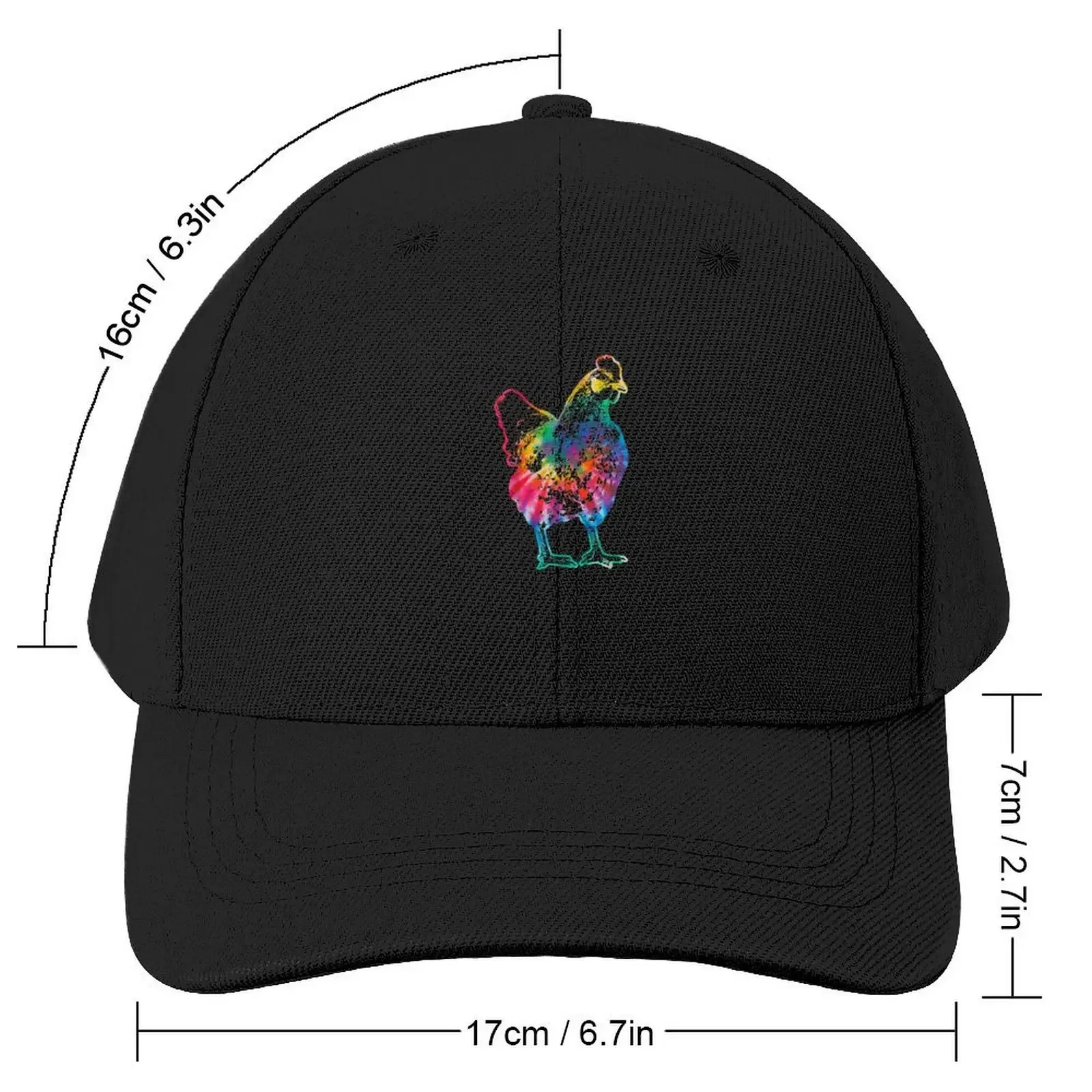 Chicken Tie Dye Hippie Poultry Farmer Farm Vintage Gift Baseball Cap Kids Hat Hat Man Luxury Women's 2025 Men's