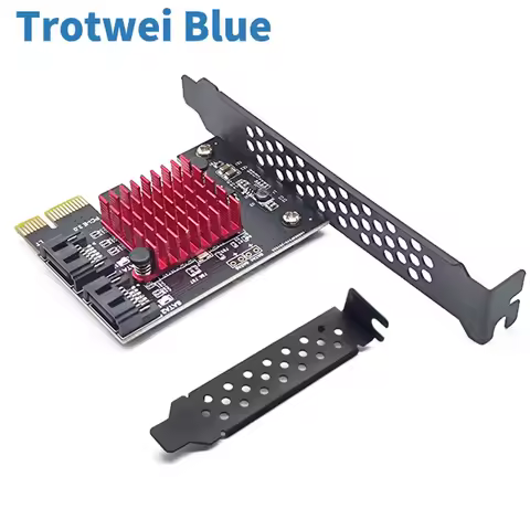 PCIe to 2 Ports SATA 3 III 3.0 6Gbps SSD Adapter PCI-e PCI Express x1 Controller Board Expansion Card Support x4 x6 x8 x16 Riser