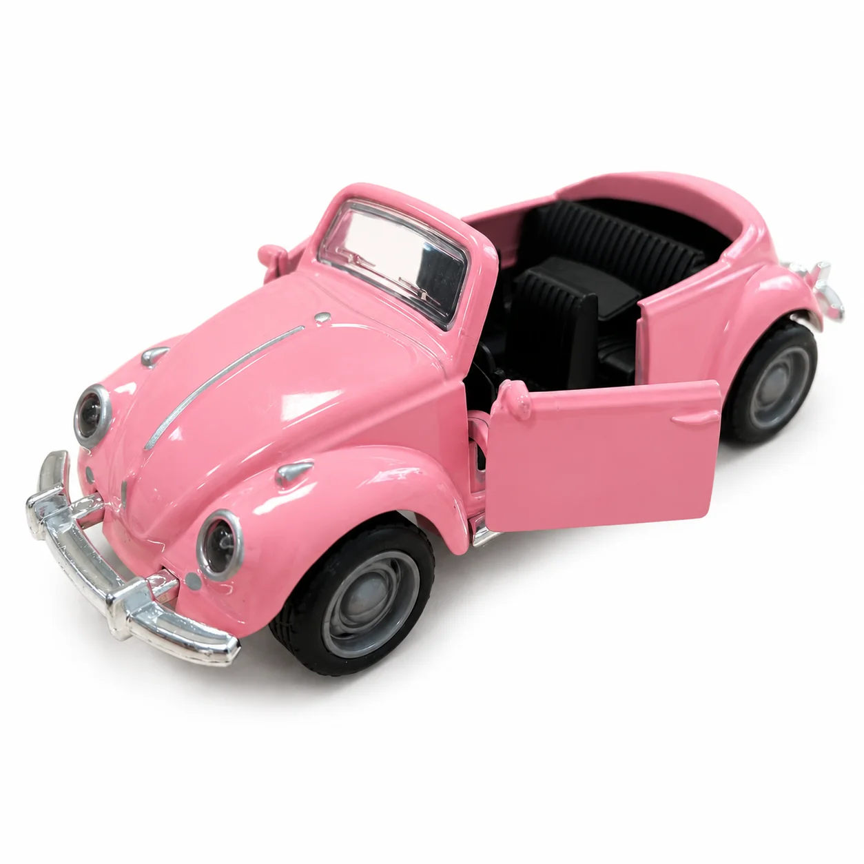 1 Stück, im Beutel verpacktes, klassisches, im Vintage-Stil gehaltenes, aus Zinklegierung gefertigtes Automodell, Retro-Roadster, mit Rückziehfunktion, aufklappbare Seitentüren. – Detail 9
