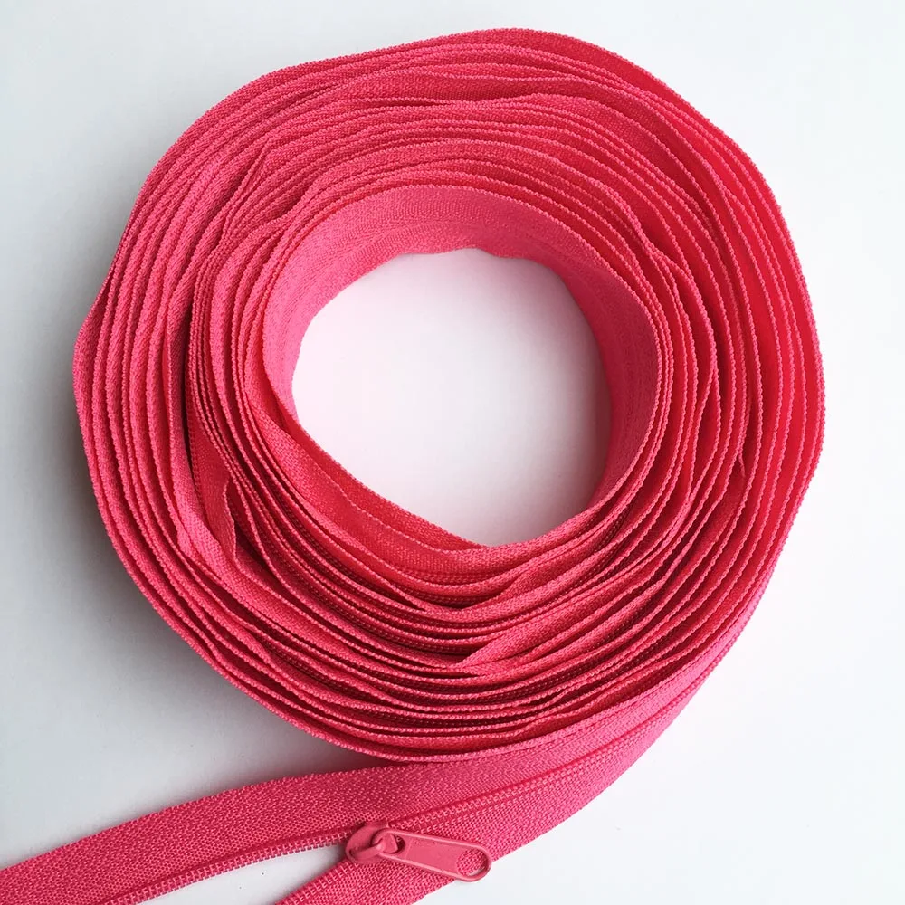 5# Long Nylon Coil Zippers 3/6/12Meters In Rolls with 6/12/24 Pieces Zipper Sliders For Tailor DIY Sewing Quilt Cover Bag Zipper