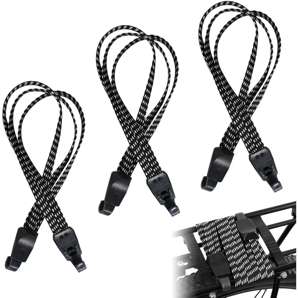 Bicycle Elastic Luggage Strap 3‑in‑1 Bungee Cord Rope with Hooks for MTB Rear Rack Cargo Fixing Bicycle Accessories
