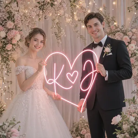 Custom Heart LED Neon Sign Wedding Decoration Personalized Name Neon Light For Wedding Party Bedroom Decoration Gift For Couple