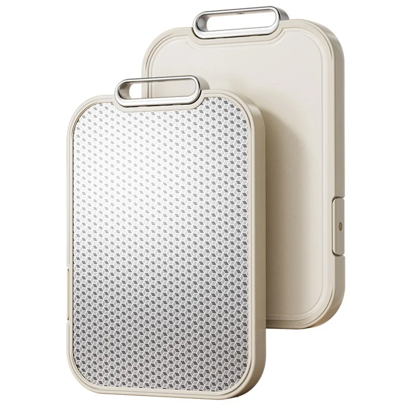 Double-Sided Antibacterial Cutting Board, 2-in-1 Stainless Steel & Food-Grade Chopping Board for Kitchen
