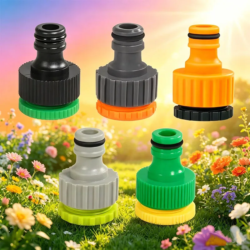 2pcs 4/6 Inch Garden Hose Quick Connector Nipple Fitting Universal Fit Leakproof for Garden Watering Car Washing Heavy Duty