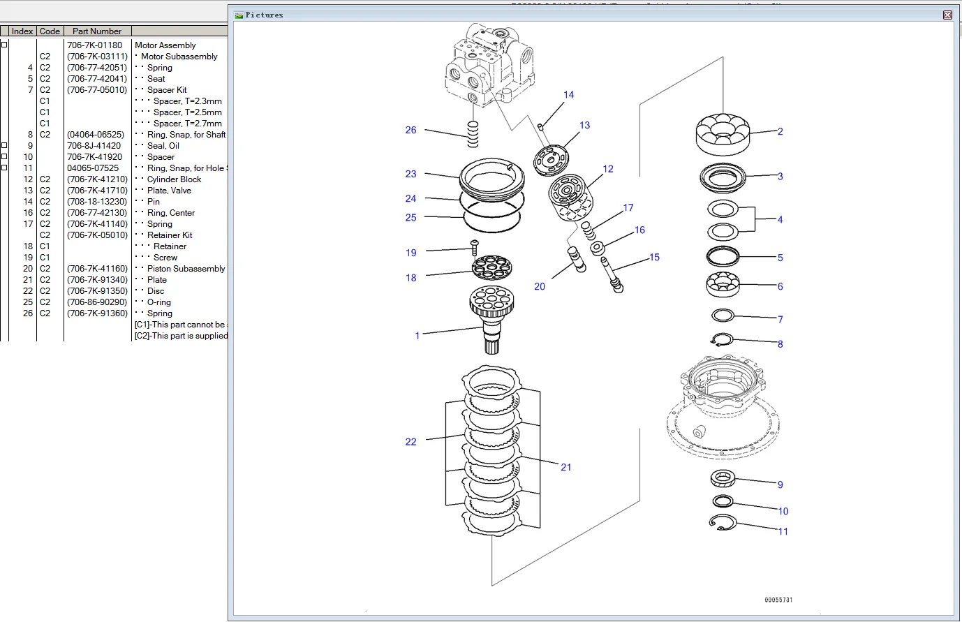 حفارة PC2000-8 محرك هيدروليكي سوينغ موتور آسى Slew محرك المحرك لأجزاء كوماتسو 706-7K-01180 706-7K-01130 21T-26-00300