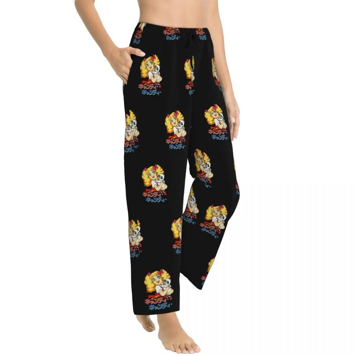 Custom Candy Candy Pajama Pants Women Japanese Manga Works Lounge Sleep Stretch Sleepwear Bottoms with Pockets