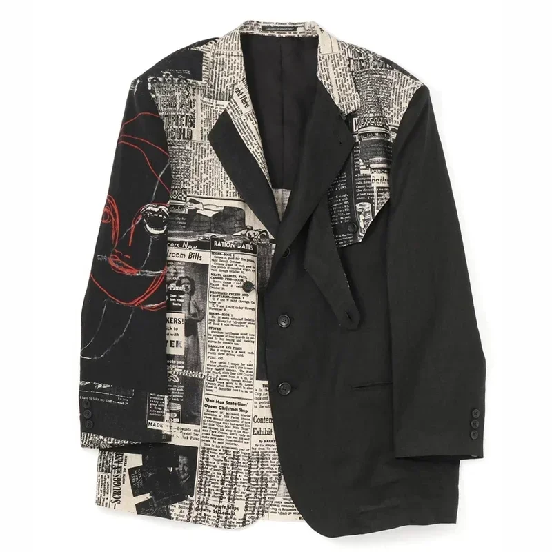 

FANTASTION оригинальный дизайн UNSIEX пиджаки льняной пиджак куртка оверсайз мужская повседневная куртка необычная куртка пальто верхние пиджаки