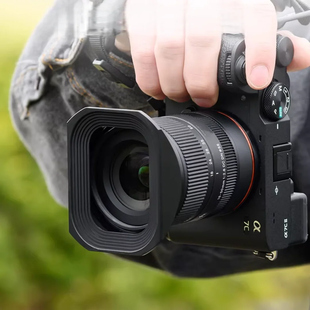 Camera Lens Hood Shading Cover with Cap Light Shield Matte Finish Reduce Flare for Sigma 56mm F1.4 18-50mm F 2.8 DC DN Lens