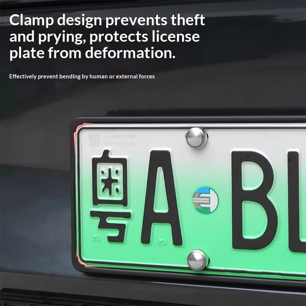 Matte Black Floating License Plate Frame Kit For Tesla Model Y Juniper Model YL Front Rear Number Plate Holder Car Accessories