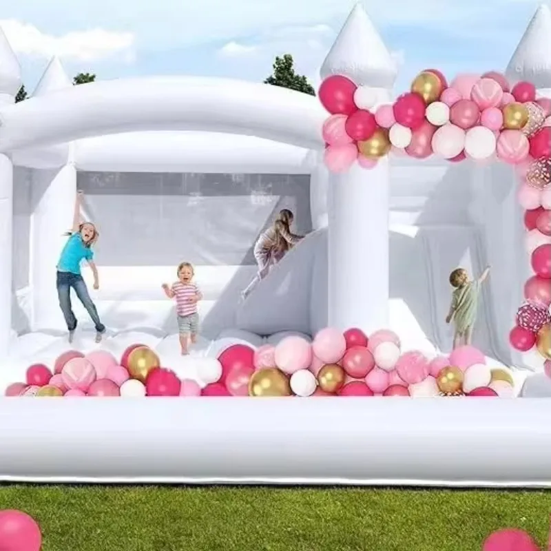 Commercial All White Wedding Bodyguard Jump Bouncy Castle Inflatable White Bounce House