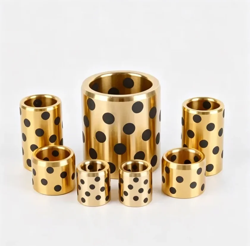 Graphite Inlaid Copper Sleeve M65 M70 M75 M80 Anti-friction Oilless Self-lubricating Bronze Bearing Outer