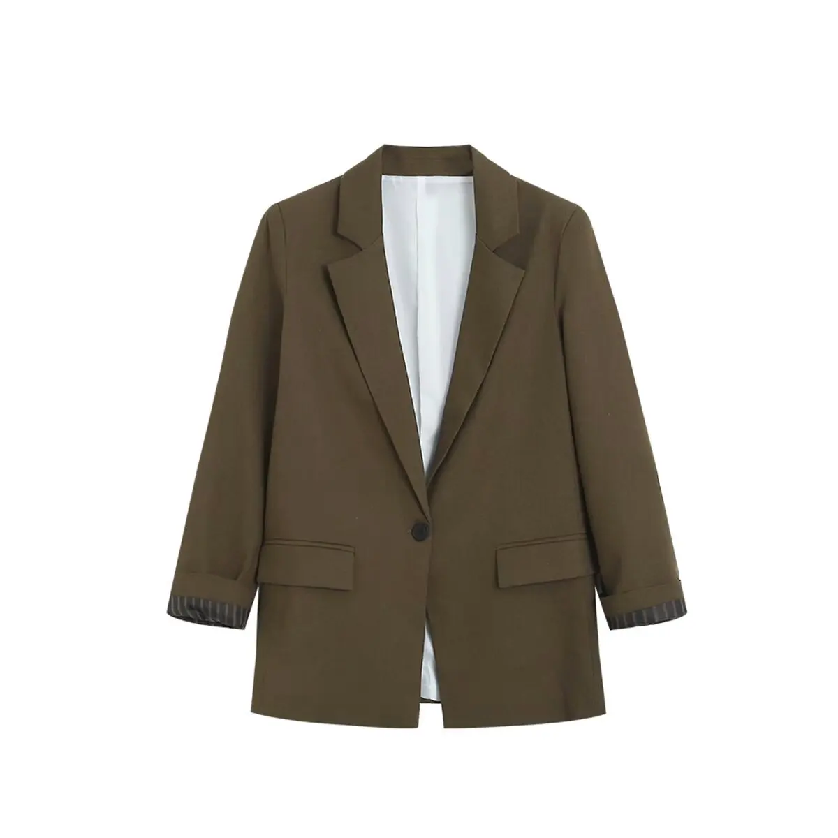 SuperAen 2026 Spring New Korean Style Long-sleeved Casual Fashion Double-Button Suit Jacket Simple Oversize Coats