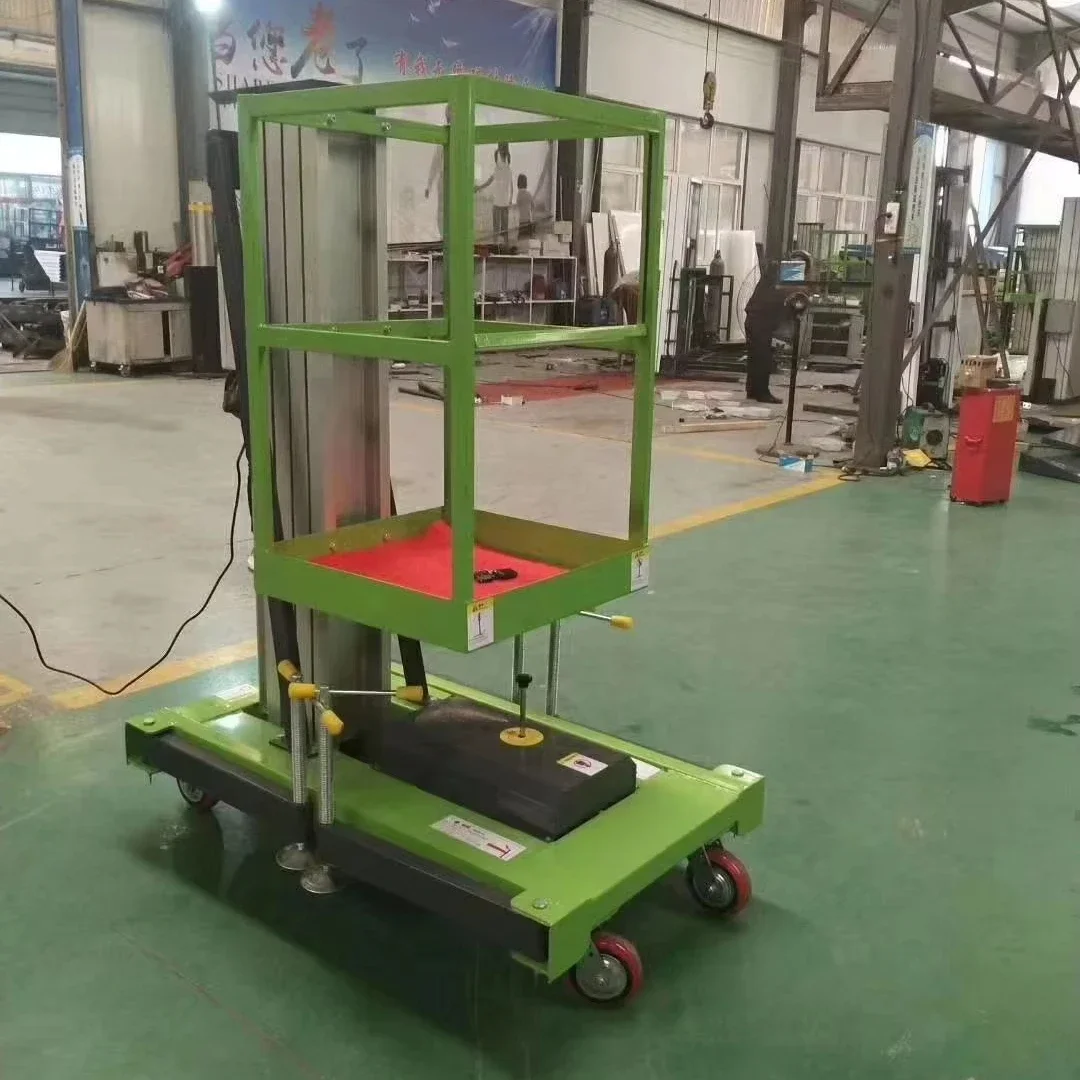 4-10 M Smart Man Lifter Hydraulic Aerial Work/Lift Platform Single Mast Aluminum Alloy Lifting