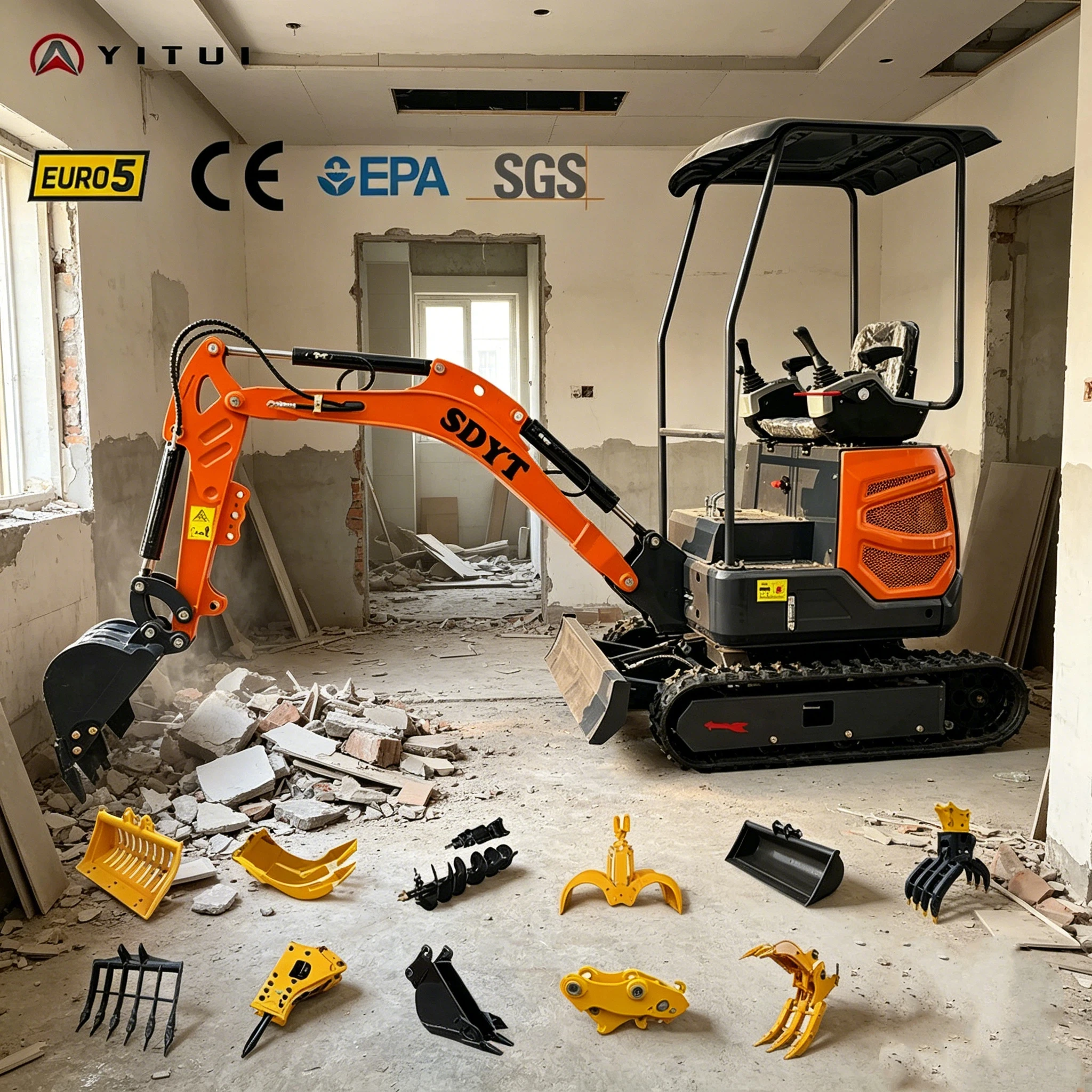 2026 Mini Excavators With Kubota Engines And Euro 5 Standards Are Available For Customized With Breaker/Auger/Grab Attachments