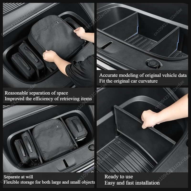 For Tesla Model Y Juniper Front Trunk Cover Roller Curtain Trunk Partition Organizer Divider Baffle Cargo Cover Protector Board