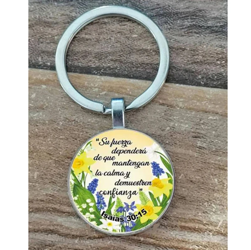 The elegant tulip keychain, quoted from Isaiah 30:15 in Spain, 