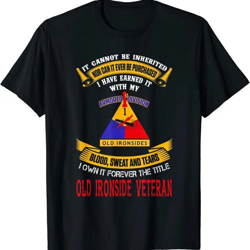 NEW LIMITED Old Ironsides 1st Armored Division Veteran T shirt