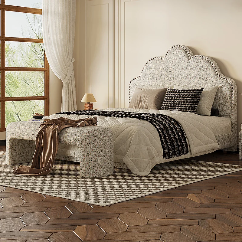 

Fashionable European Bed Design High Quality Frame Classic Create Bed Headboard Full Body Wedding Muebles Bedroom Furniture
