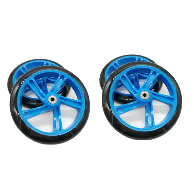 

AEF6-4 Pieces Scooter Wheel 200 Mm PU Material Wheel Thickness 30 Mm ABEC-7 Bearing Scooter Accessories,Blue