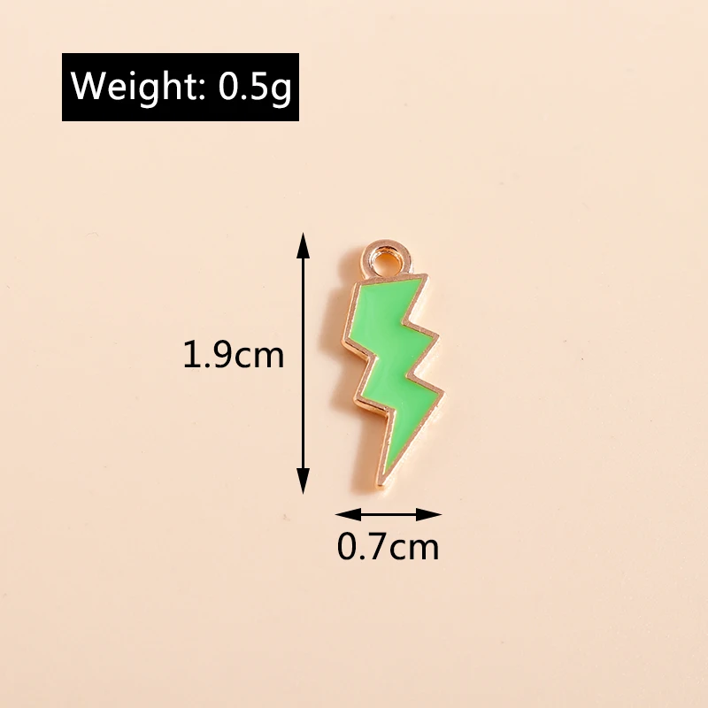 Image 7: Leslie 10 pièces émail coloré Mini Flash foudre breloques pendentifs pour colliers Bracelets bricolage fabrication de bijoux accessoires