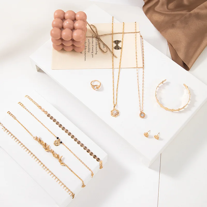 الأبيض بو نحى عرض المجوهرات حصيرة مجوهرات مكافحة مجلس حصيرة اللوح الأساسي عرض خزانة حصيرة علبة مجوهرات اليشم