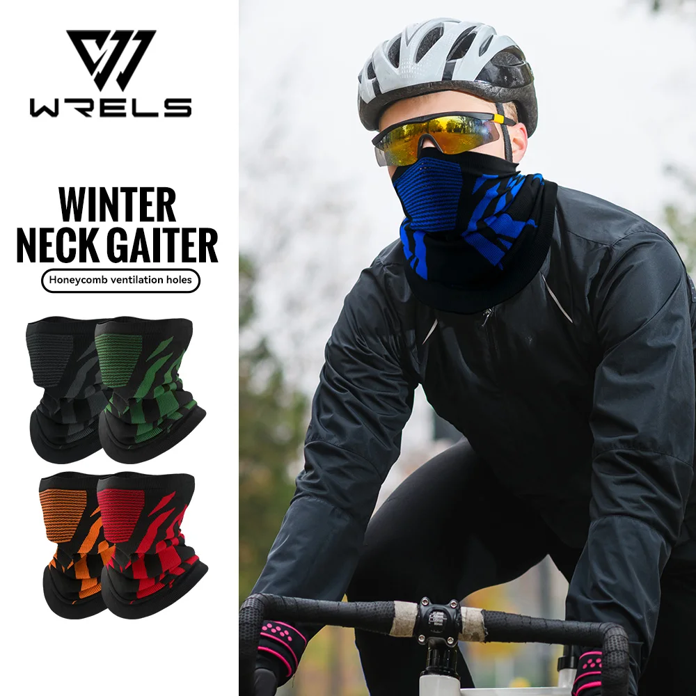 WRELS Strickschal-Gesichtabdeckung, winddicht, Outdoor-Sport, halbe Gesichtsmaske, elastisch, absorbiert Schweiß, atmungsaktiv, Fahrradmaske