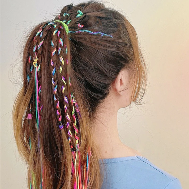 Attaches à Cheveux en Corde Colorée pour Femme et Fille, Dreadlock Tressé, Style Hip-Hop Cool, Accessoires pour Enfants, 90cm, 30 Pièces/Lot