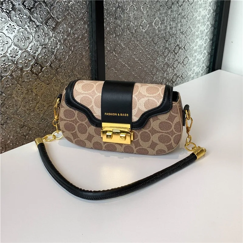 

‌ Новая седельная сумка 2025 года — сумка через плечо/сумка через плечо с контрастным принтом, стильная женская сумка подмышками, богемный шик