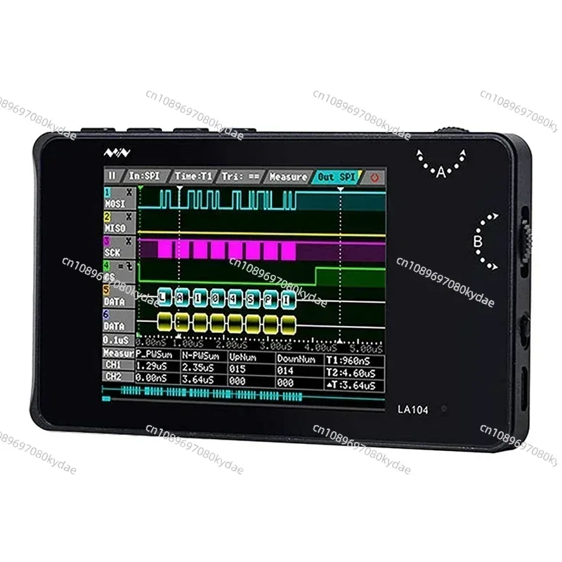 

LA104 Logic Analyzer Pocket Size Handheld SPI I2C UART 100Msa/S Max Sampling Rate Four Channel Debugging Assistant