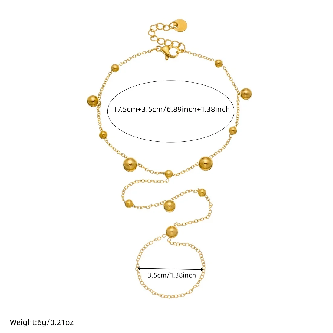 DIEYURO 316L الفولاذ المقاوم للصدأ الذهبي الصغيرة الجزء الخلفي من اليد سلسلة إصبع سوار طويل سيدة الموضة مجوهرات مقاومة للماء براقة #2