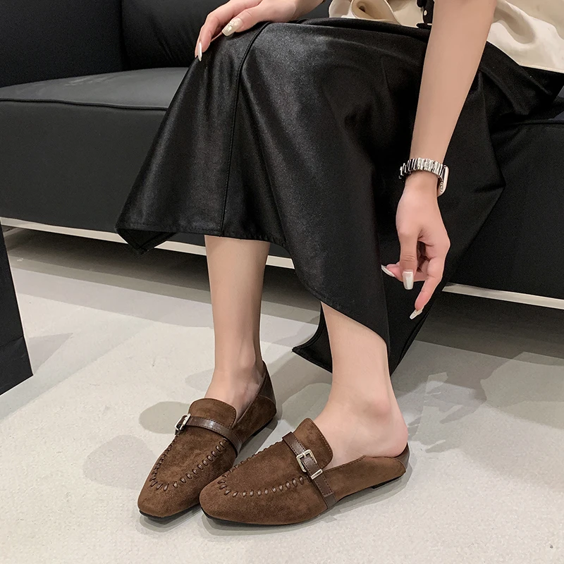 Women Suede Loafers Metal Buck - огляд і ціна Women'S Shoes Hands Free