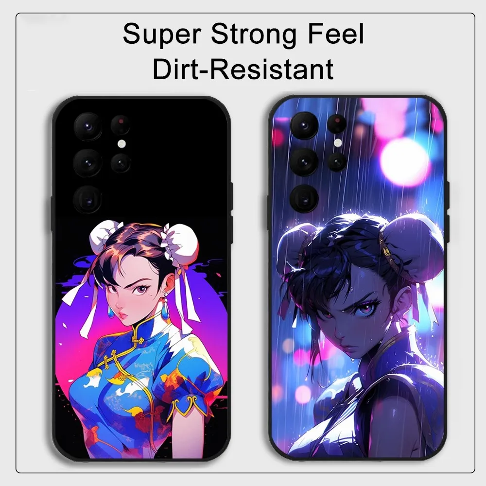 Chun-Li Game-Street-Fighters Phone Case Samsung S series s20 s21 s22 s23 s24 FE Plus Ultra TPU Soft to Skin-friendly case