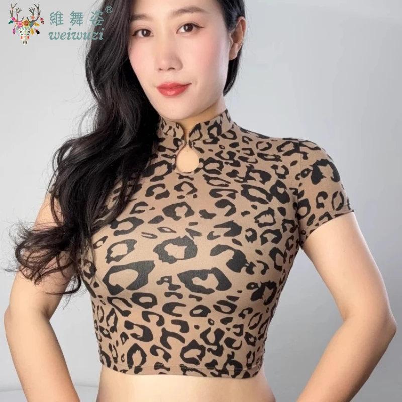 

Belly Dance Costume Set for Women Sexy Leopard Print Performance Suit Practice Clothes Oriental Dance Training Tops Outfit