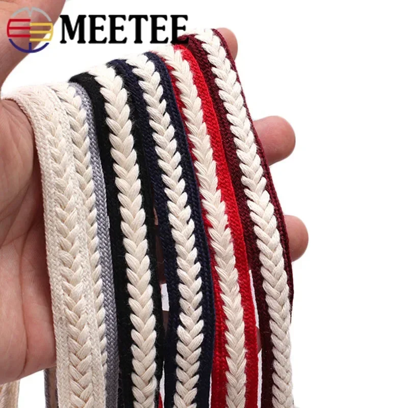 

10Meters 15mm Cotton Braid Lace Trim Twist Cords Ribbon Rope Webbing DIY Bag Clothing Curtain Decorative Fabric Sewing Accessory