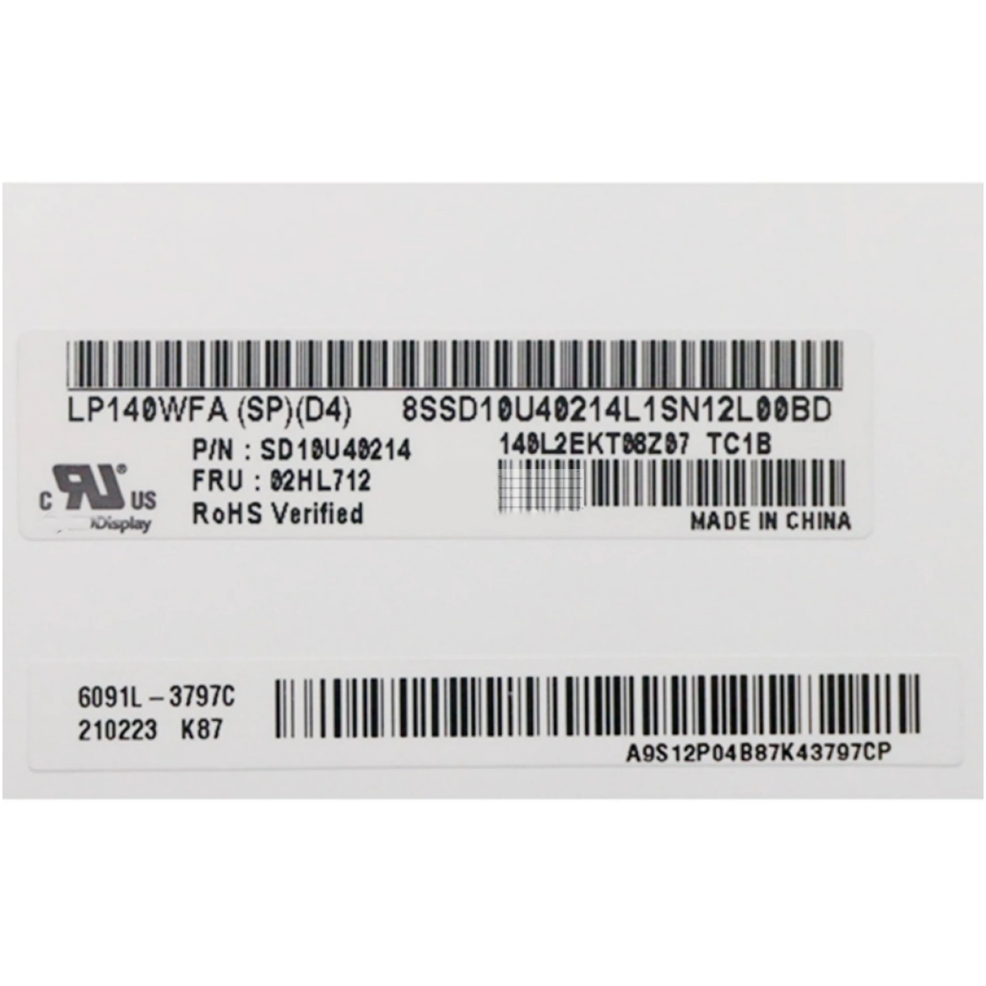 14.0'' LP140WFA SPD4 Laptop LCD LED Screen 1920×1080 30 Pins